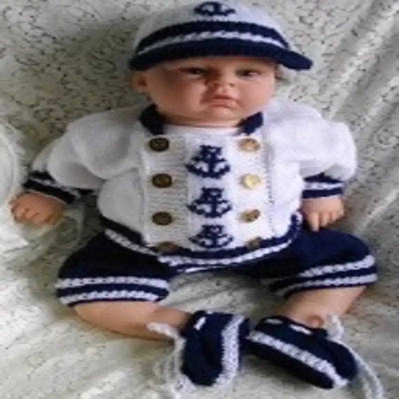 Boy's Sailor Suit Knitting Pattern 036