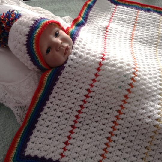 Crochet Pattern 003 - Rainbow Baby Blanket & Hat