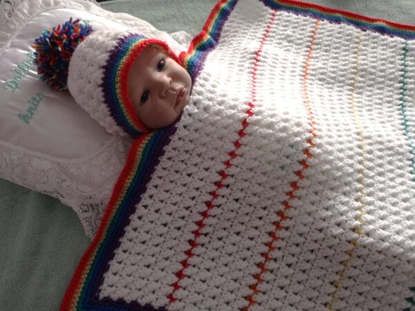 Crochet Pattern 003 - Rainbow Baby Blanket & Hat