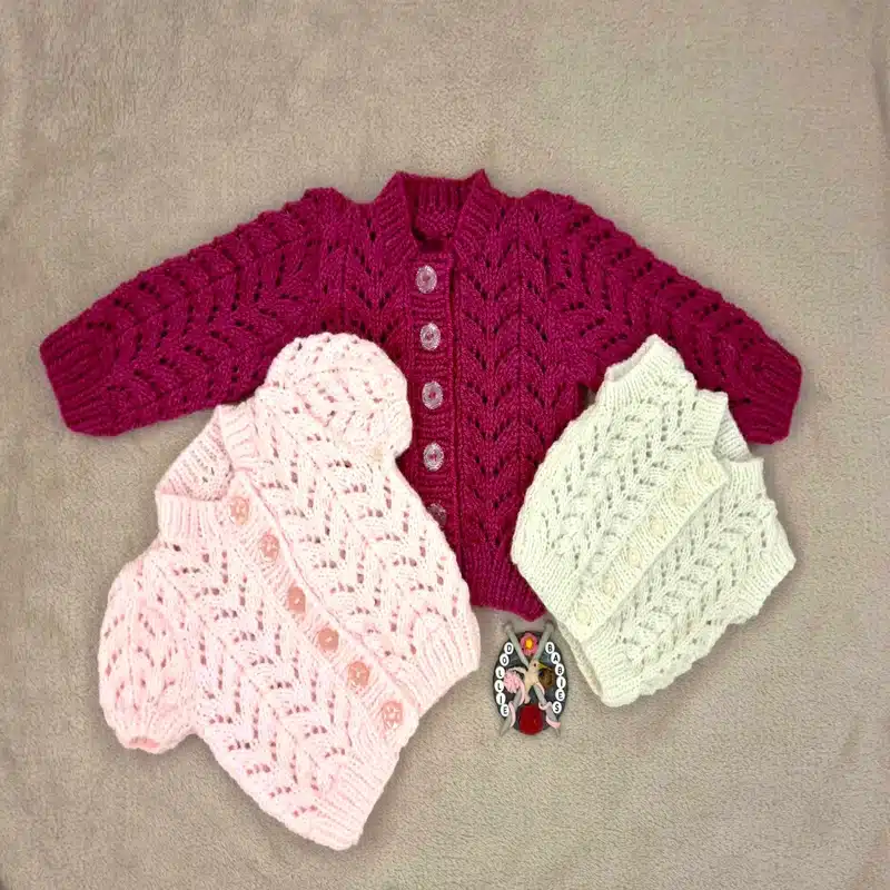 Girls Lacy Waistcoat & Cardigan Knitting Pattern 121